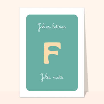 Lettre F au design ludique et color&eacute;