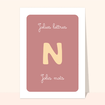 Lettre N au design doux et color&eacute;