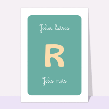 Lettre R stylis&eacute;e sur fond turquoise &eacute;l&eacute;gante