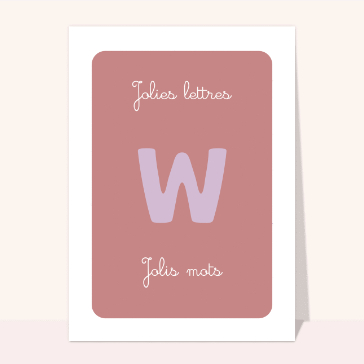 Lettre W artistique avec jolis mots color&eacute;s