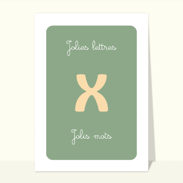 Lettre X originale avec motifs doux et color&eacute;s