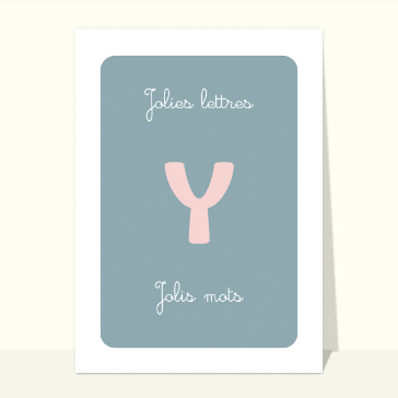 Lettre Y au design doux et color&eacute;