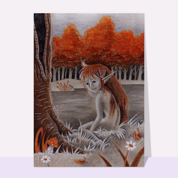 Elfe espi&egrave;gle sous les arbres dor&eacute;s