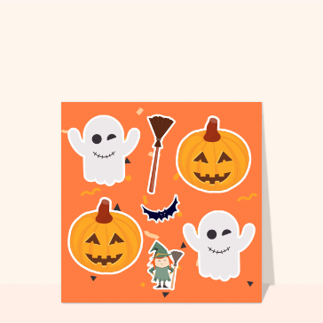 Fant&ocirc;mes et citrouilles amusantes d'Halloween