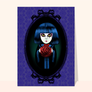 Fille gothique et rose ensorcel&eacute;e pour Halloween