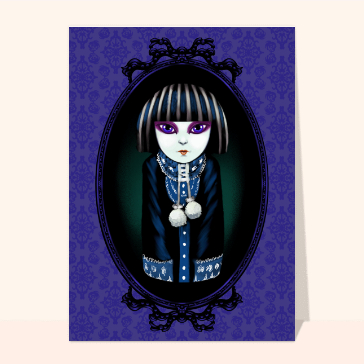 Enfant gothique aux yeux violets pour Halloween