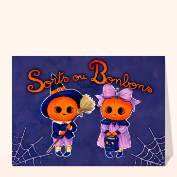 Citrouille joyeuse en tenue de sorci&egrave;re