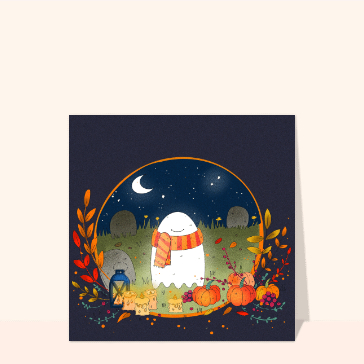Fant&ocirc;me joyeux sous les &eacute;toiles d'Halloween