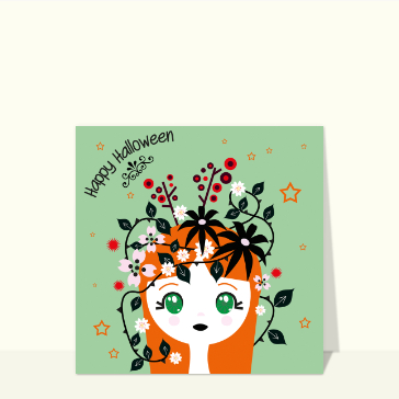 F&eacute;e d'Halloween aux fleurs enchant&eacute;es