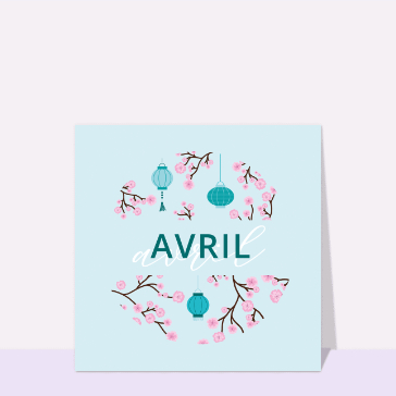 Fleurs d&eacute;licates et lanternes d'Avril