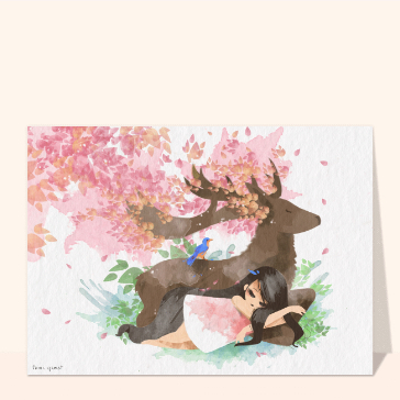R&ecirc;verie sous l'arbre aux fleurs roses