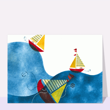 Bateaux color&eacute;s sur une mer d'&eacute;t&eacute;
