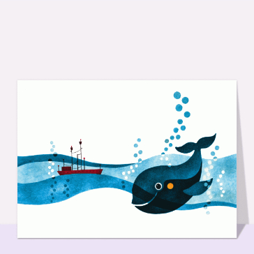 Baleine joyeuse et bateau en mer