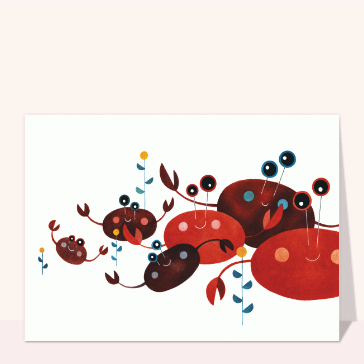 Famille de crabes en pleine f&ecirc;te d'&eacute;t&eacute;