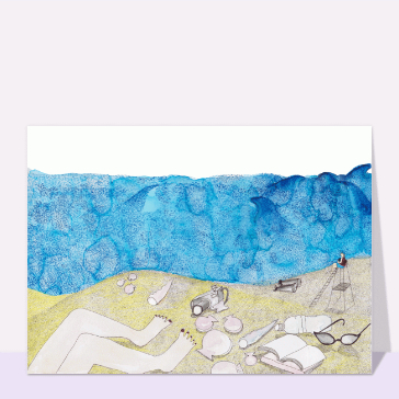 Les pieds dans le sable et l'oc&eacute;an bleu
