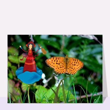 Papillon dor&eacute; et m&eacute;lodie d'&eacute;t&eacute; enjou&eacute;e