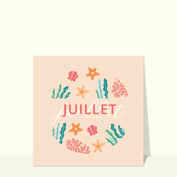 Juillet color&eacute; avec &eacute;toiles de mer et coraux