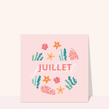 Juillet color&eacute; avec &eacute;toiles de mer et coraux