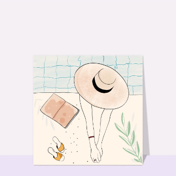 D&eacute;tente et lecture au bord de la piscine