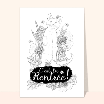 Un chat curieux pr&ecirc;t pour la rentr&eacute;e