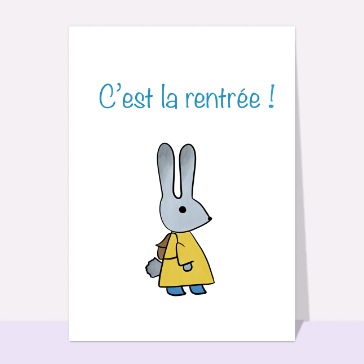 Rentr&eacute;e scolaire avec un petit lapin joyeux