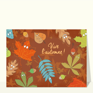 Feuilles color&eacute;es et sourires d'automne