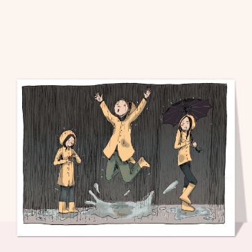 Joie sous la pluie en octobre