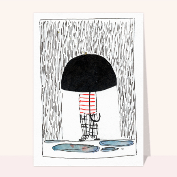 Un petit bonhomme sous la pluie