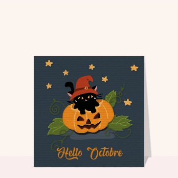 Chat noir et citrouille pour un octobre magique