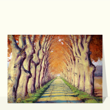 All&eacute;e d'arbres aux couleurs d'automne