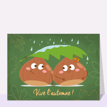 Ch&acirc;taignes complices sous la pluie d'automne