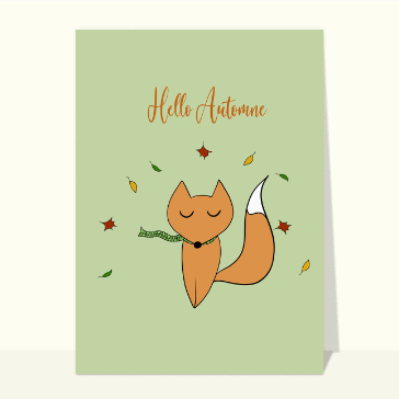 Renard cosy sous les feuilles d'automne