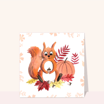 &Eacute;cureuil en f&ecirc;te au c&oelig;ur de l'automne