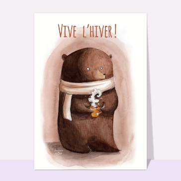 Ours en &eacute;charpe et chocolat chaud