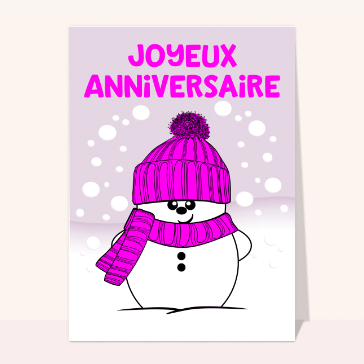 Bonhomme de neige joyeux en hiver color&eacute;