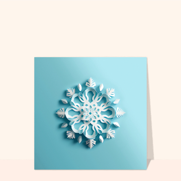 Flocon de neige d&eacute;licat sur fond bleu