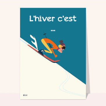 Ski dynamique dans les paysages d'hiver