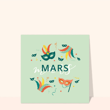 Masques color&eacute;s pour c&eacute;l&eacute;brer la f&ecirc;te de mars