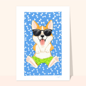 Corgi en vacances sous le soleil d'&eacute;t&eacute;