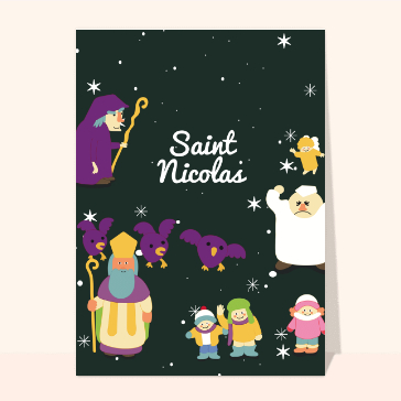 Saint Nicolas parmi les &eacute;toiles joyeuses