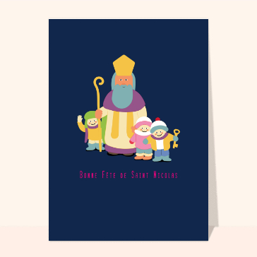 F&ecirc;te joyeuse avec Saint Nicolas et les enfants