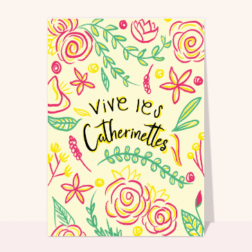 Carte color&eacute;e pour c&eacute;l&eacute;brer les Catherinettes