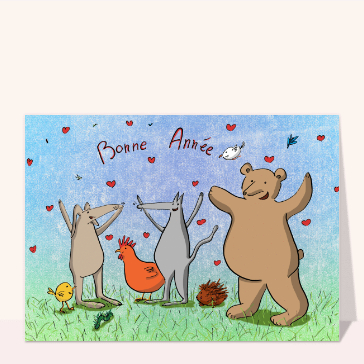 Animaux joyeux f&ecirc;tent 2026 ensemble