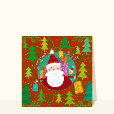 P&egrave;re No&euml;l joyeux avec ses cadeaux color&eacute;s