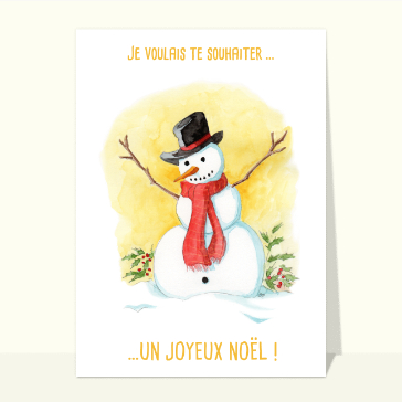 Bonhomme de neige souriant pour un No&euml;l magique