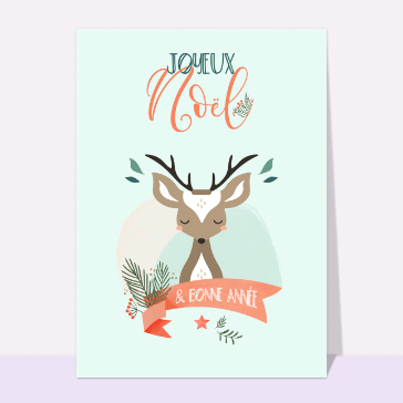 Joyeux No&euml;l avec un faon endormi