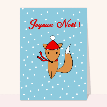 Renard mignon en bonnet pour un No&euml;l joyeux