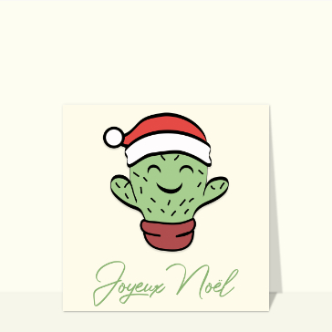 No&euml;l joyeux avec un cactus souriant