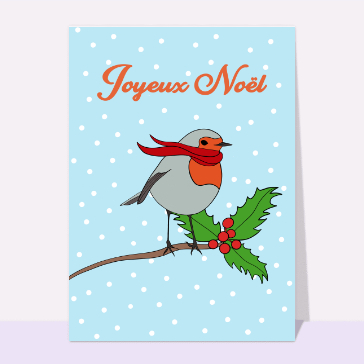 Rouge-gorge joyeux sous la neige festive