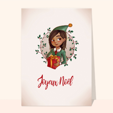 Joyeux No&euml;l avec une petite fille et un cadeau